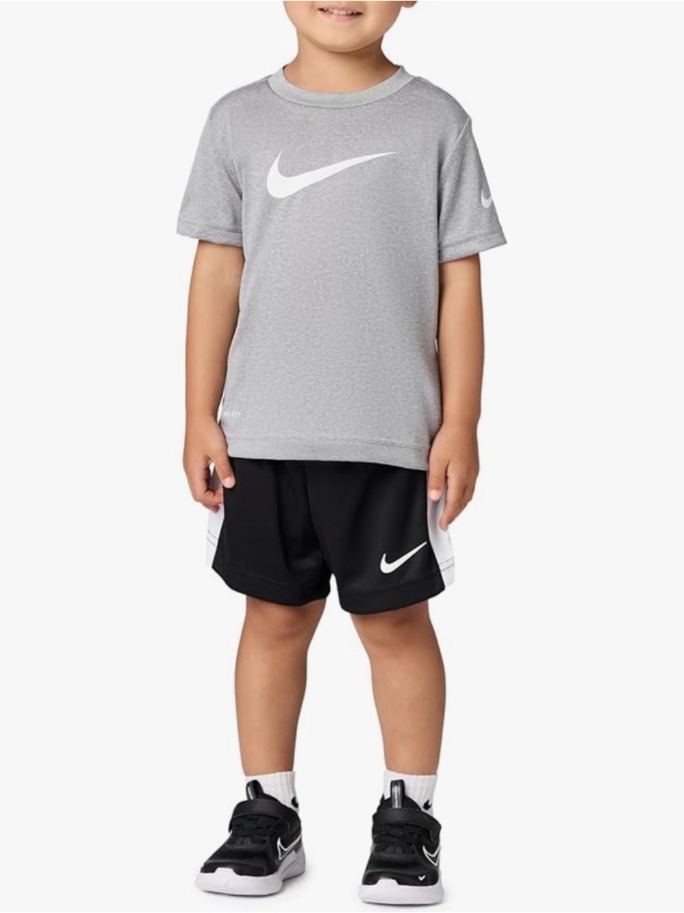 Nike Dri-FIT Boys Heather Gray Performance T-Shirt Size 3-4 XS Athletic Tee EUC